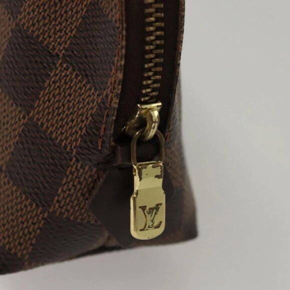 LOUIS VUITTON Damier Ebene Pochette Cosmetic PM Pouch N47516 LV Auth 116055 - Picture 9 of 15